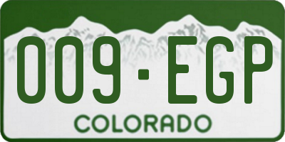 CO license plate 009EGP