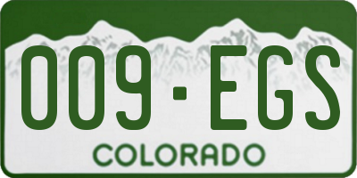 CO license plate 009EGS