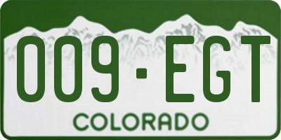 CO license plate 009EGT