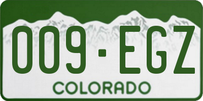 CO license plate 009EGZ
