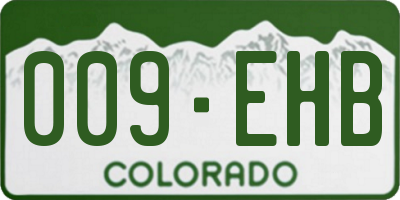 CO license plate 009EHB