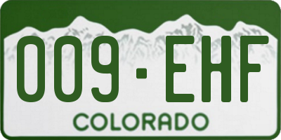 CO license plate 009EHF