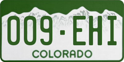 CO license plate 009EHI