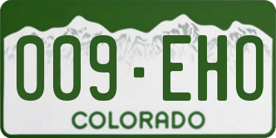 CO license plate 009EHO