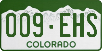 CO license plate 009EHS