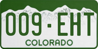 CO license plate 009EHT