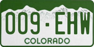 CO license plate 009EHW