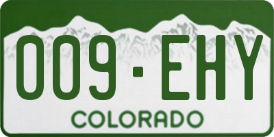 CO license plate 009EHY