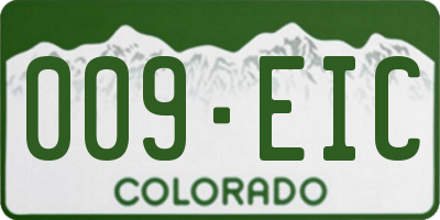 CO license plate 009EIC