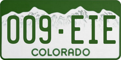 CO license plate 009EIE
