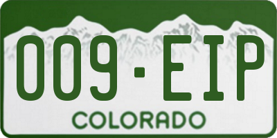 CO license plate 009EIP