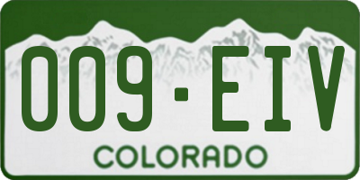 CO license plate 009EIV