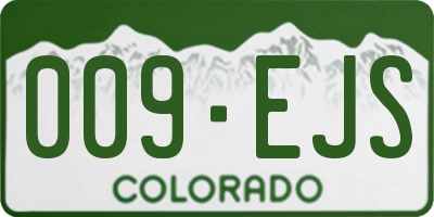 CO license plate 009EJS