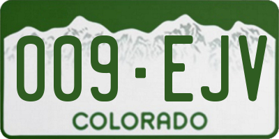CO license plate 009EJV
