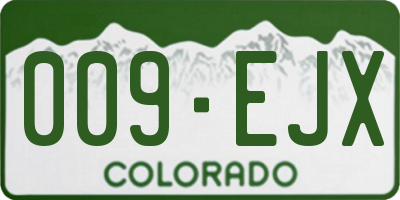 CO license plate 009EJX