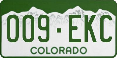 CO license plate 009EKC