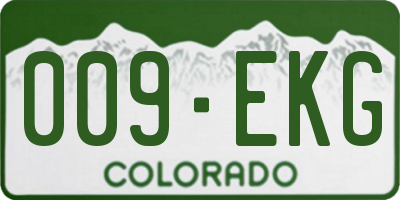 CO license plate 009EKG
