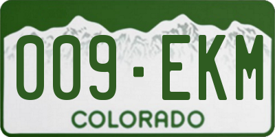 CO license plate 009EKM