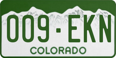 CO license plate 009EKN