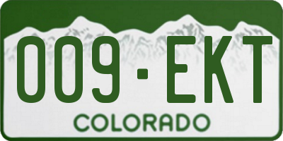 CO license plate 009EKT