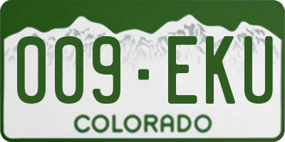 CO license plate 009EKU