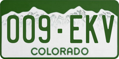 CO license plate 009EKV