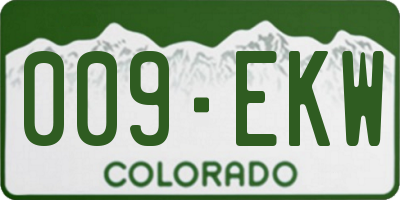 CO license plate 009EKW