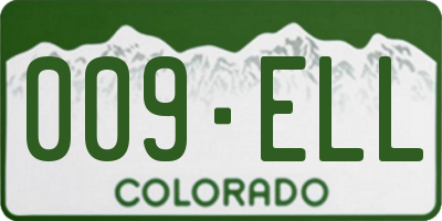 CO license plate 009ELL