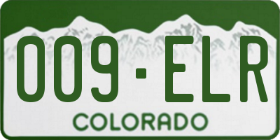 CO license plate 009ELR