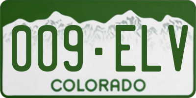 CO license plate 009ELV
