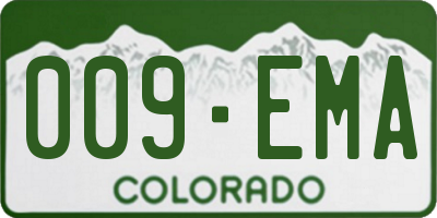CO license plate 009EMA