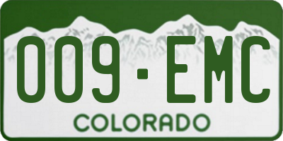 CO license plate 009EMC