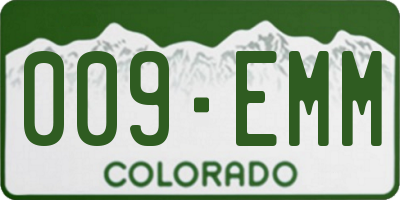 CO license plate 009EMM