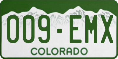 CO license plate 009EMX