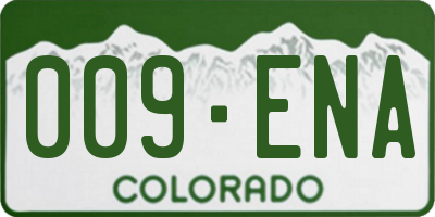 CO license plate 009ENA