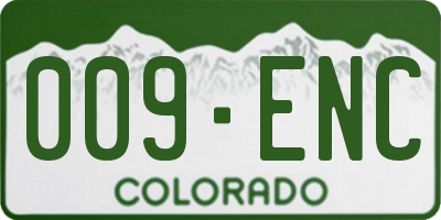 CO license plate 009ENC
