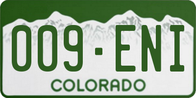 CO license plate 009ENI