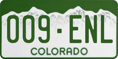 CO license plate 009ENL