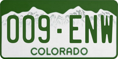 CO license plate 009ENW