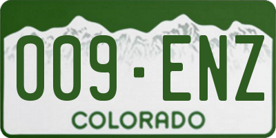 CO license plate 009ENZ