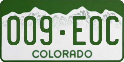 CO license plate 009EOC