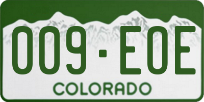 CO license plate 009EOE