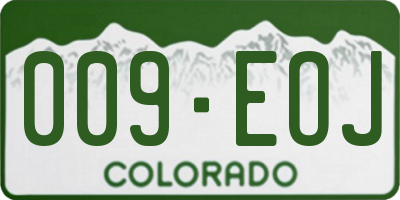 CO license plate 009EOJ