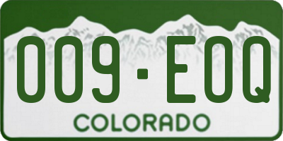 CO license plate 009EOQ