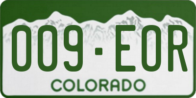 CO license plate 009EOR
