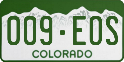 CO license plate 009EOS