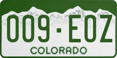 CO license plate 009EOZ