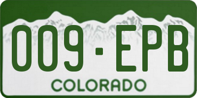 CO license plate 009EPB