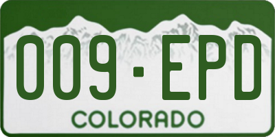 CO license plate 009EPD