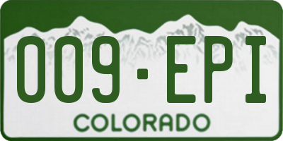 CO license plate 009EPI